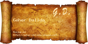 Geher Dalida névjegykártya